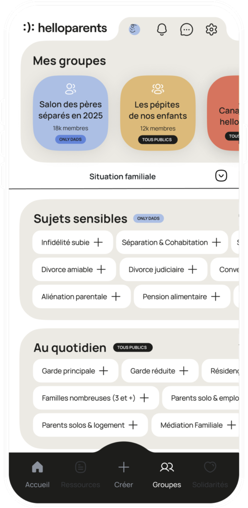 Groupes de discussions pour parents séparés